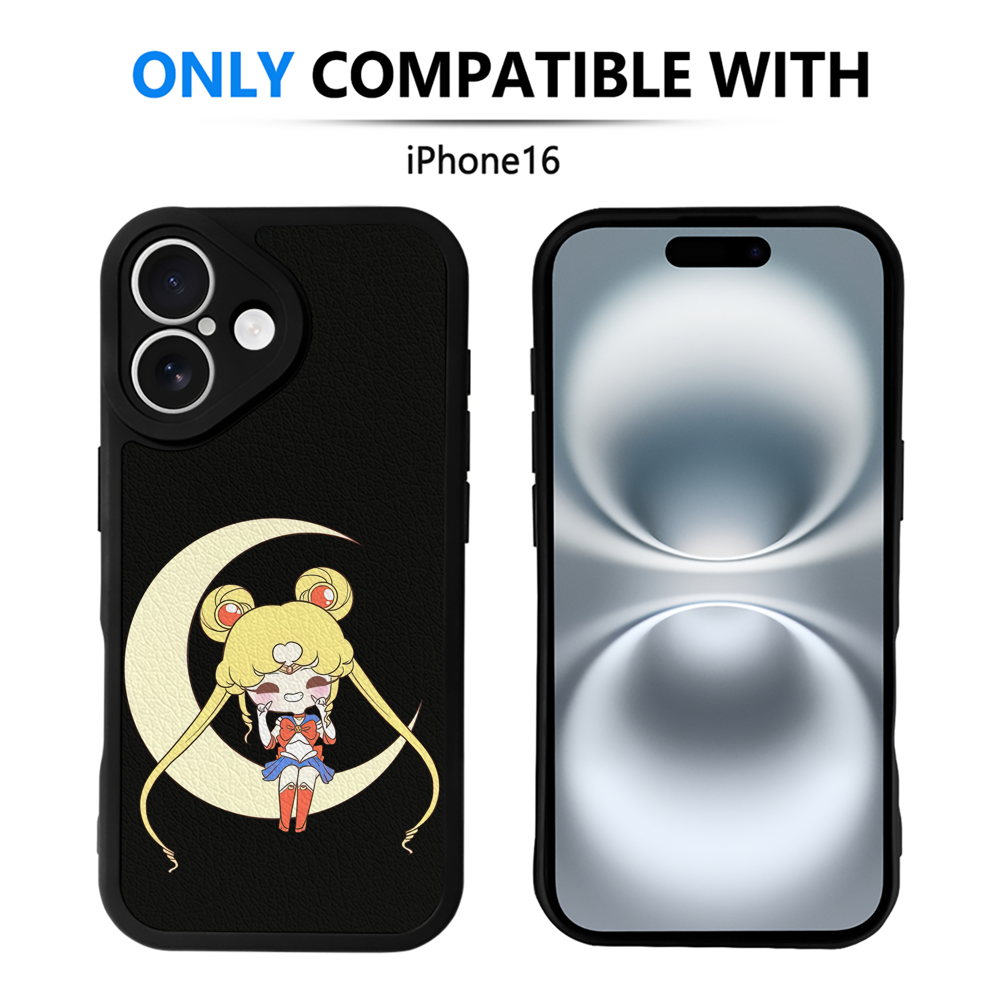 （画像用） 美少女戦士セーラームーン 月野 うさぎ つきの うさぎ Sailor Moon Tsukino Usagi 【iPhone 16シリーズ対応】シリコンスマホケース（レザー調） 材質：シリコン